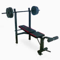 Adjustable Standard Combo Weight Bench with Rack and Leg Extension and 90 lb.