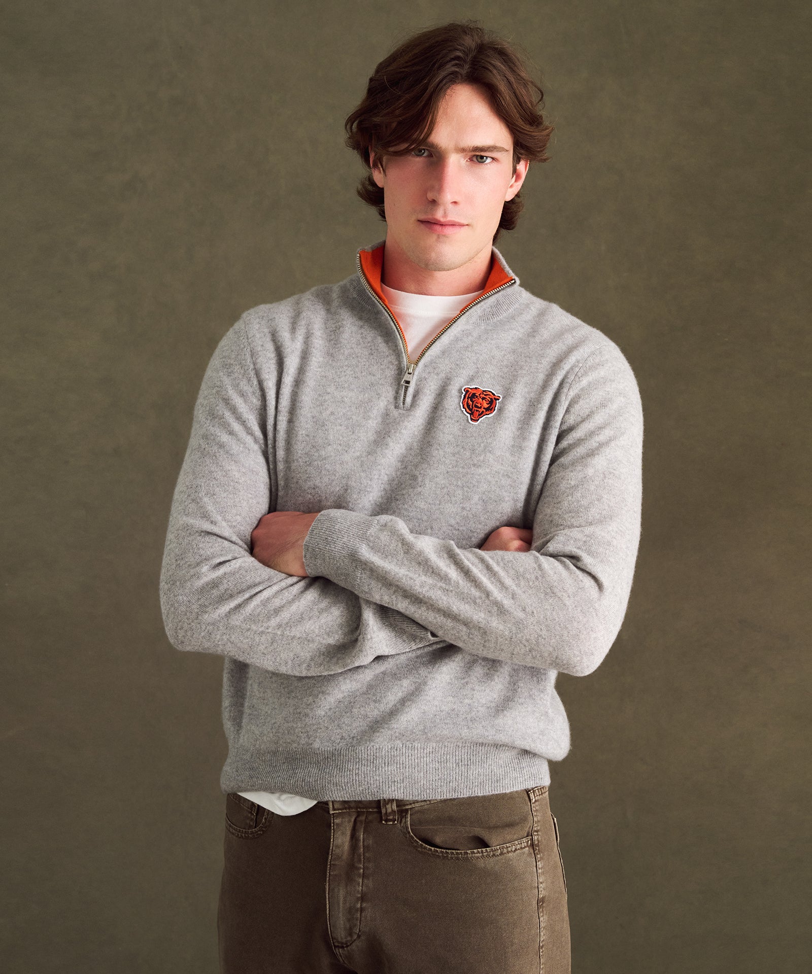 NFL Signature Cashmere Color Blocked Quarter Zip