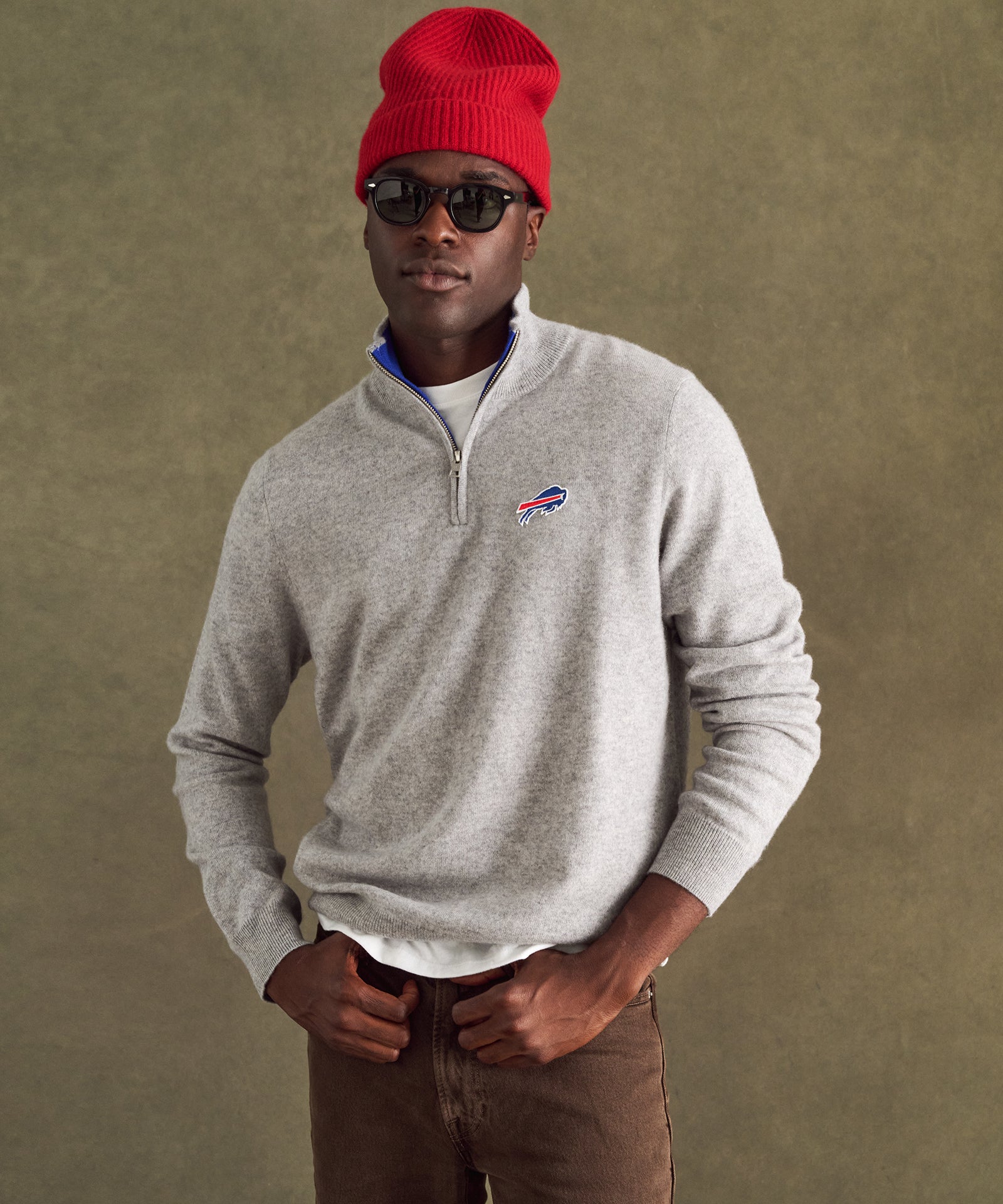 NFL Signature Cashmere Color Blocked Quarter Zip