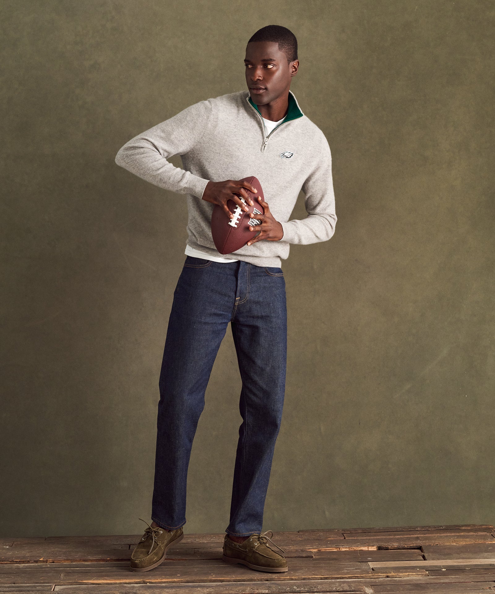 NFL Signature Cashmere Color Blocked Quarter Zip