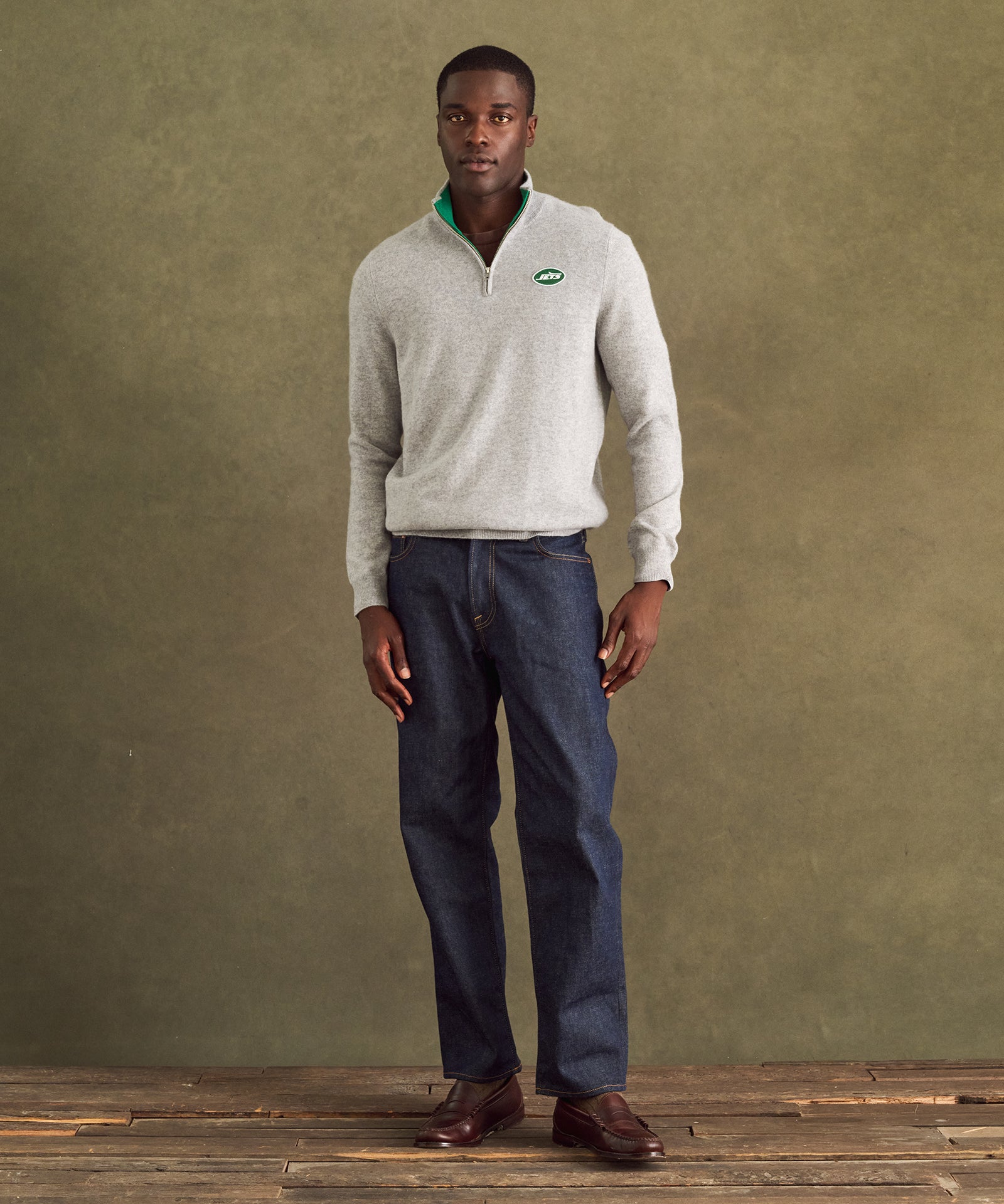 NFL Signature Cashmere Color Blocked Quarter Zip