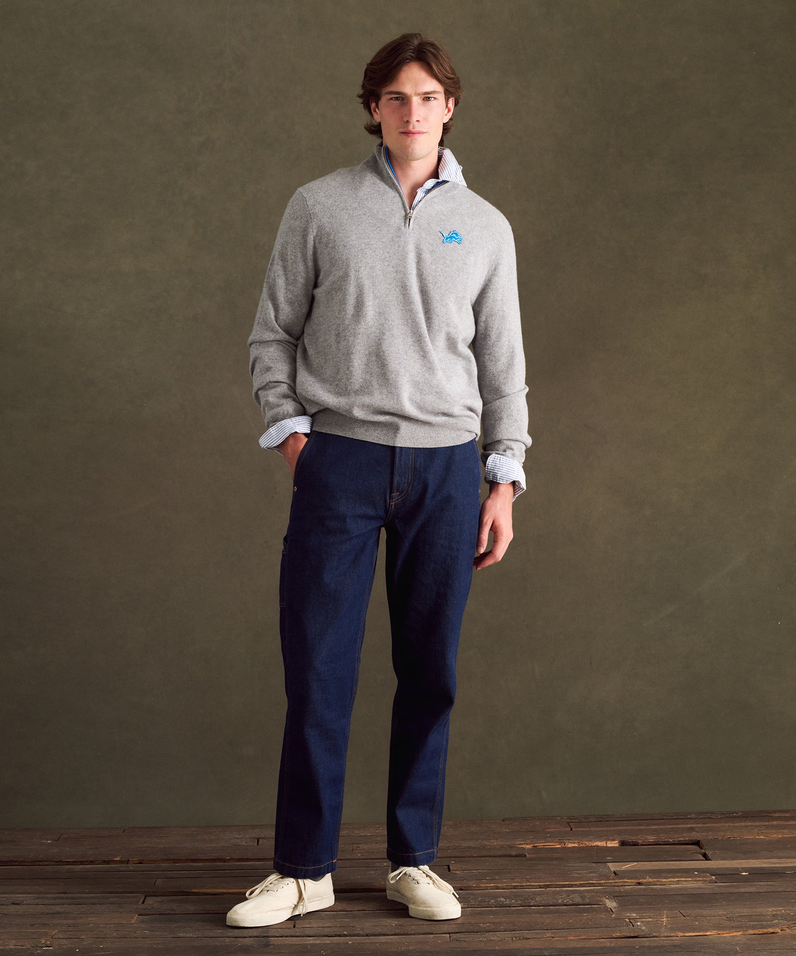NFL Signature Cashmere Color Blocked Quarter Zip