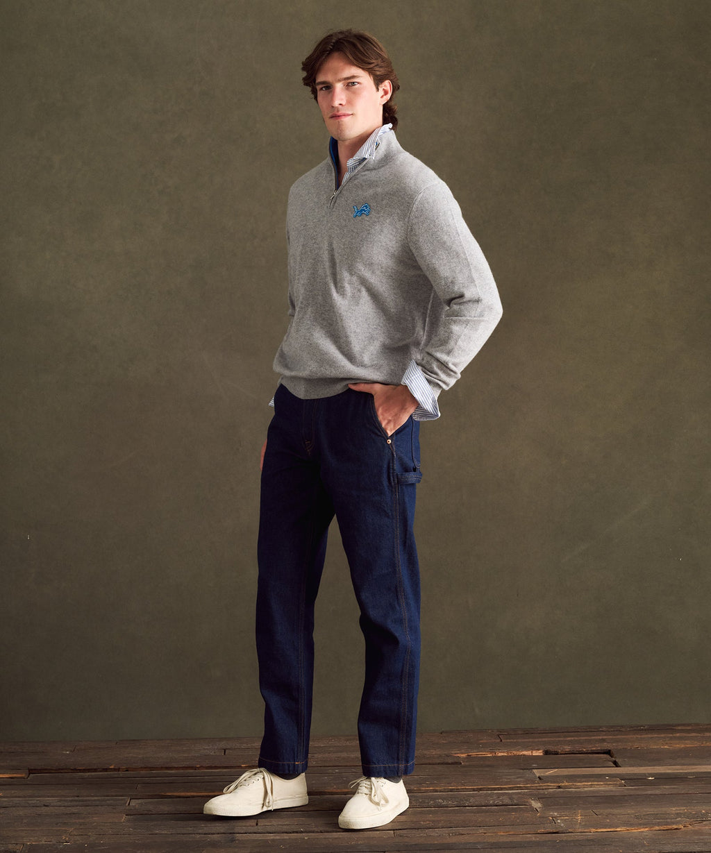 NFL Signature Cashmere Color Blocked Quarter Zip