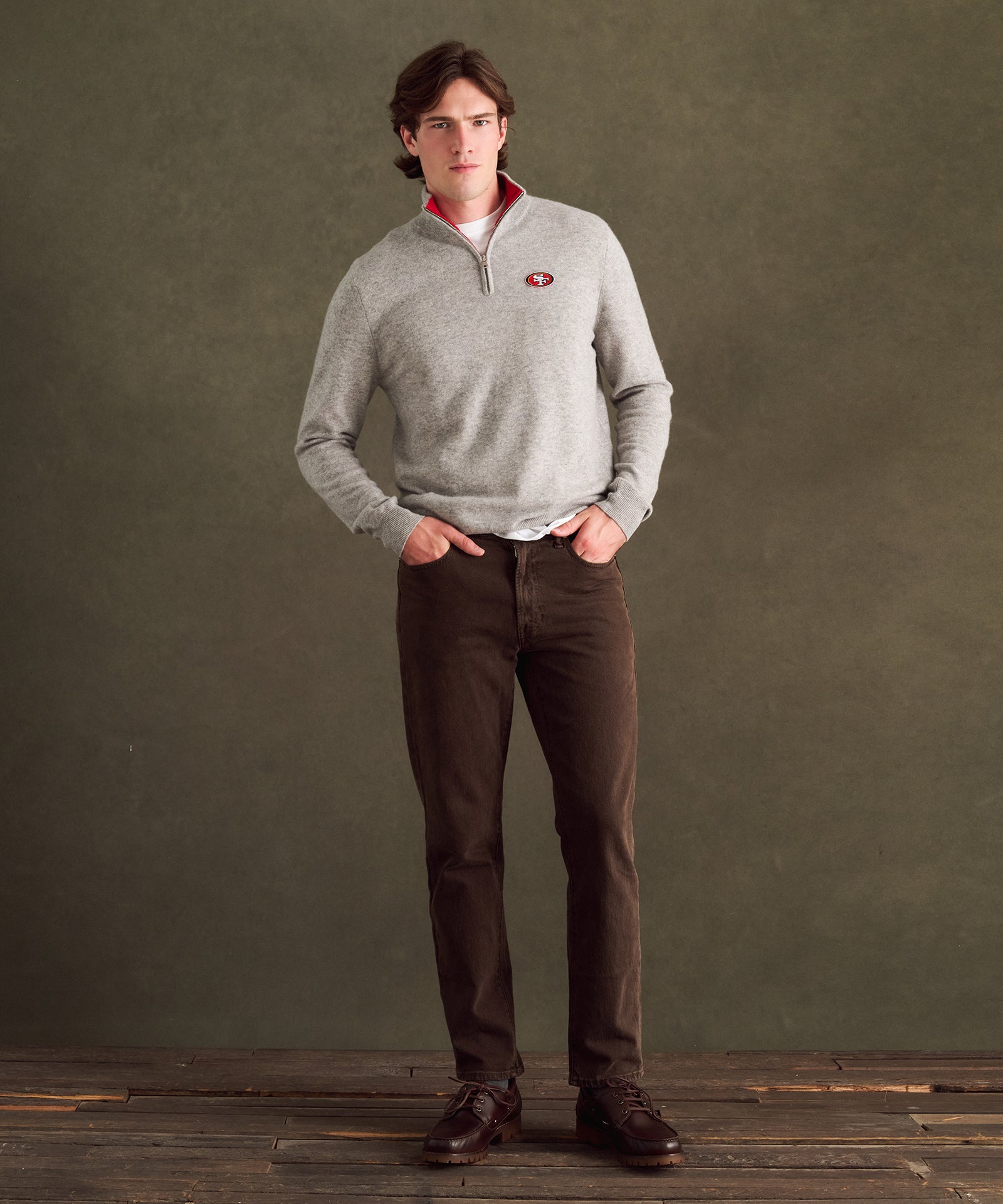NFL Signature Cashmere Color Blocked Quarter Zip