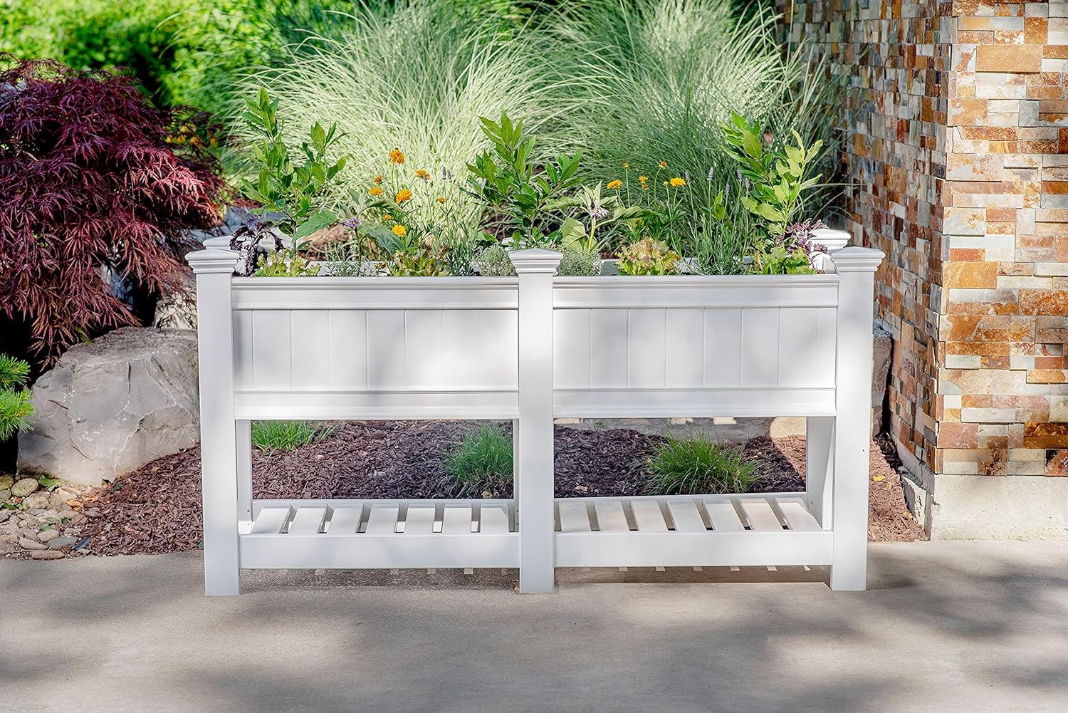 68.5"W x 24"L Vinyl Raised Planter with Extension Kit